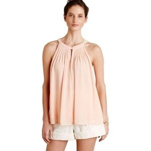Anthropologie sz M Sunday in Brooklyn peach Halter top sleeveless blouse a-line